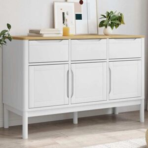 Sideboard FLORO White 114x43x74 cm Solid Wood Pine vidaXL Sideboard FLORO White 114x43x74 cm Solid Wood Pine vidaXL