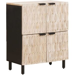 Sideboard White Wash Finish 60 x 33 x 75 cm Solid Mango Wood vidaXL Sideboard White Wash Finish 60 x 33 x 75 cm Solid Mango Wood vidaXL