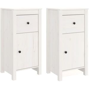 Sideboards 2 pcs White 40x35x80 cm Solid Wood Pine Vidaxl Sideboards 2 pcs White 40x35x80 cm Solid Wood Pine Vidaxl