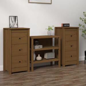 Sideboards 2 pcs Honey Brown 40x35x80 cm Solid Wood Pine vidaXL Sideboards 2 pcs Honey Brown 40x35x80 cm Solid Wood Pine vidaXL