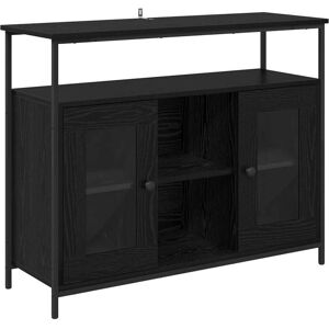 Sideboard Black Oak 100 x 35 x 80 cm Engineered Wood vidaXL Sideboard Black Oak 100 x 35 x 80 cm Engineered Wood vidaXL