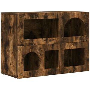 Sideboard Smoked Oak 80.5 x 35 x 59 cm Engineered Wood vidaXL Sideboard Smoked Oak 80.5 x 35 x 59 cm Engineered Wood vidaXL