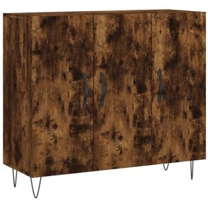 Sideboard Smoked Oak 90x34x80 cm Engineered Wood Vidaxl Sideboard Smoked Oak 90x34x80 cm Engineered Wood Vidaxl