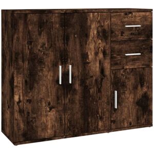 Sideboard Smoked Oak 91x29.5x75 cm Engineered Wood Vidaxl Sideboard Smoked Oak 91x29.5x75 cm Engineered Wood Vidaxl