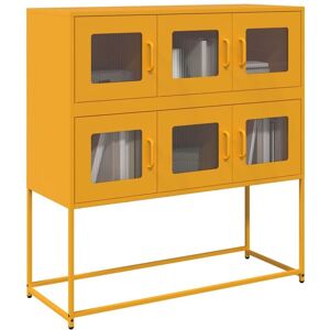 Sideboard Mustard Yellow 100.5x39x107 cm Cold-rolled Steel Vidaxl Sideboard Mustard Yellow 100.5x39x107 cm Cold-rolled Steel Vidaxl