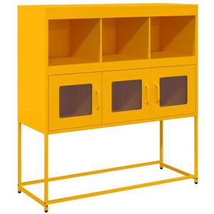 Sideboard Mustard Yellow 100.5x39x107 cm Cold-rolled Steel Vidaxl Sideboard Mustard Yellow 100.5x39x107 cm Cold-rolled Steel Vidaxl
