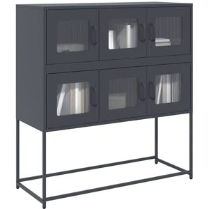 Sideboard Anthracite 100.5x39x107 cm Cold-rolled Steel Vidaxl Sideboard Anthracite 100.5x39x107 cm Cold-rolled Steel Vidaxl
