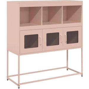 Sideboard Pink 100.5x39x107 cm Cold-rolled Steel Vidaxl Sideboard Pink 100.5x39x107 cm Cold-rolled Steel Vidaxl