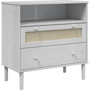 Vidaxl - Sideboard senja Rattan Look White 80x40x80 cm Solid Wood Pine Vidaxl - Sideboard senja Rattan Look White 80x40x80 cm Solid Wood Pine