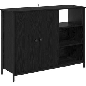 Sideboard Black Oak 100 x 33 x 75 cm Engineered Wood vidaXL Sideboard Black Oak 100 x 33 x 75 cm Engineered Wood vidaXL