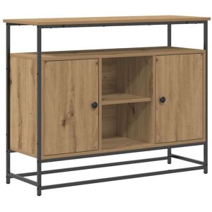 Sideboard Artisan Oak 100x35x80 cm Engineered Wood and Steel Vidaxl Sideboard Artisan Oak 100x35x80 cm Engineered Wood and Steel Vidaxl