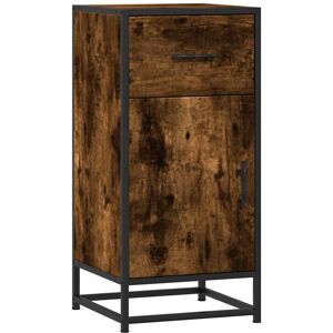 Sideboard Smoked Oak 35.5x35x76 cm Engineered Wood and Metal Vidaxl Sideboard Smoked Oak 35.5x35x76 cm Engineered Wood and Metal Vidaxl
