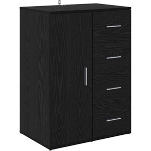 Sideboard with Drawer Black Oak 59 x 39 x 80 cm Engineered Wood vidaXL Sideboard with Drawer Black Oak 59 x 39 x 80 cm Engineered Wood vidaXL