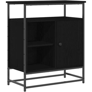 Sideboard Black Oak 69x35x80 cm Engineered Wood and Steel Vidaxl Sideboard Black Oak 69x35x80 cm Engineered Wood and Steel Vidaxl