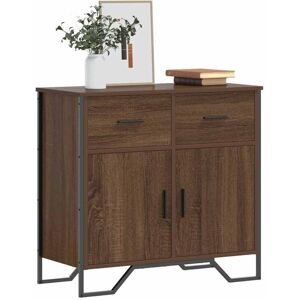 Sideboard Brown Oak 79.5x35.5x74.5 cm Engineered Wood vidaXL Sideboard Brown Oak 79.5x35.5x74.5 cm Engineered Wood vidaXL
