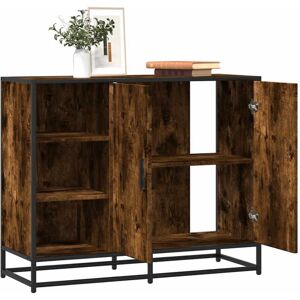 Sideboard Smoked Oak 92x35x76 cm Engineered Wood Vidaxl Sideboard Smoked Oak 92x35x76 cm Engineered Wood Vidaxl