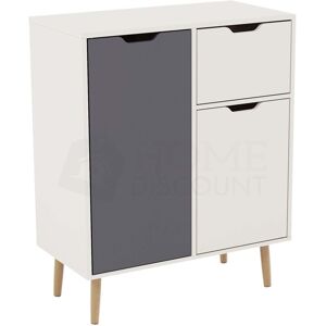 Home Discount - Sideboard Storage Cupboard Cabinet 2 Door 1 Drawer Buffet, Grey-&-White Home Discount - Sideboard Storage Cupboard Cabinet 2 Door 1 Drawer Buffet, Grey-&-White