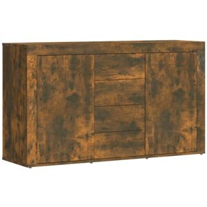 Sideboard Smoked Oak 120x36x69 cm Engineered Wood Vidaxl Sideboard Smoked Oak 120x36x69 cm Engineered Wood Vidaxl