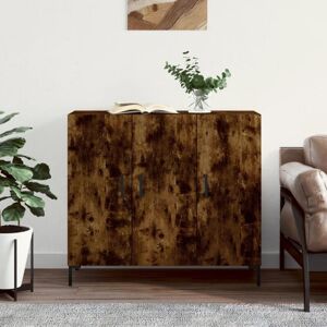 Sideboard Smoked Oak 90x34x80 cm Engineered Wood Vidaxl Sideboard Smoked Oak 90x34x80 cm Engineered Wood Vidaxl