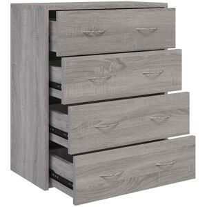 Sideboard with 4 Drawers 60x30.5x71 cm Grey Sonoma vidaXL Sideboard with 4 Drawers 60x30.5x71 cm Grey Sonoma vidaXL
