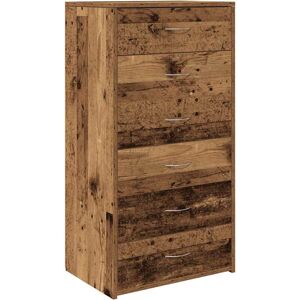 Sideboard with 6 Drawers Old Wood 50x34x96 cm Engineered Wood Vidaxl Sideboard with 6 Drawers Old Wood 50x34x96 cm Engineered Wood Vidaxl