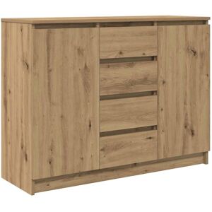 Sideboard with Drawers Artisan Oak 100.5x35x76 cm Engineered Wood vidaXL Sideboard with Drawers Artisan Oak 100.5x35x76 cm Engineered Wood vidaXL