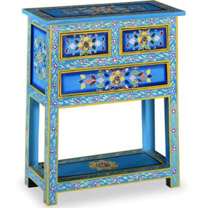 Sideboard with Drawers Solid Mango Wood Turquoise Hand Painted vidaXL Sideboard with Drawers Solid Mango Wood Turquoise Hand Painted vidaXL