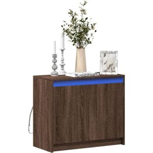 Sideboard with led Brown Oak 72x34x61 cm Engineered Wood Vidaxl Sideboard with led Brown Oak 72x34x61 cm Engineered Wood Vidaxl
