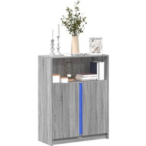 Sideboard with led Grey Sonoma 77x34x100 cm Engineered Wood Vidaxl Sideboard with led Grey Sonoma 77x34x100 cm Engineered Wood Vidaxl