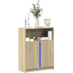 Sideboard with led Sonoma Oak 77x34x100 cm Engineered Wood Vidaxl Sideboard with led Sonoma Oak 77x34x100 cm Engineered Wood Vidaxl