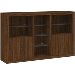 Sideboard with led Lights Brown Oak 162x37x100 cm Vidaxl Sideboard with led Lights Brown Oak 162x37x100 cm Vidaxl