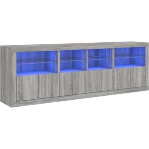 vidaXL Grey Sonoma Sideboard with LED Lights - Sideboard vidaXL Grey Sonoma Sideboard with LED Lights - Sideboard