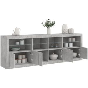 Vidaxl - Sideboard with led Lights Concrete Grey 202x37x67 cm Vidaxl - Sideboard with led Lights Concrete Grey 202x37x67 cm