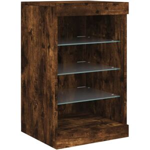 Sideboard with led Lights Smoked Oak 41x37x67 cm Vidaxl Sideboard with led Lights Smoked Oak 41x37x67 cm Vidaxl