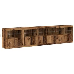 Sideboard with led Lights Old Wood 283x37x67 cm Engineered Wood Vidaxl Sideboard with led Lights Old Wood 283x37x67 cm Engineered Wood Vidaxl
