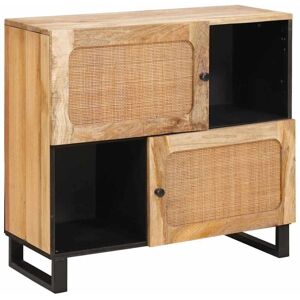 Sideboard with Storage Brown 80 x 33 x 75 cm Solid Mango Wood vidaXL Sideboard with Storage Brown 80 x 33 x 75 cm Solid Mango Wood vidaXL