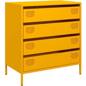 Sideboard Mustard Yellow 68x39x73.5 cm Cold-rolled Steel vidaXL Sideboard Mustard Yellow 68x39x73.5 cm Cold-rolled Steel vidaXL