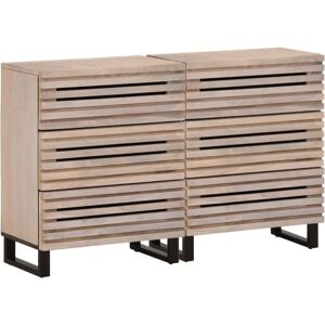 vidaXL Sideboard 2 pcs - Solid Mango Wood - Industrial Style vidaXL Sideboard 2 pcs - Solid Mango Wood - Industrial Style