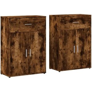 Sideboards 2 pcs Smoked Oak 60x30x84 cm Engineered Wood Vidaxl Sideboards 2 pcs Smoked Oak 60x30x84 cm Engineered Wood Vidaxl