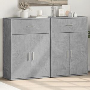 Sideboards 2 pcs Concrete Grey 60x30x84 cm Engineered Wood Vidaxl Sideboards 2 pcs Concrete Grey 60x30x84 cm Engineered Wood Vidaxl