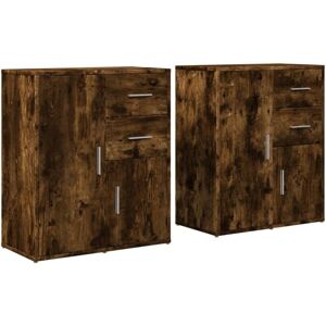 Sideboards 2 pcs Smoked Oak 60x31x70 cm Engineered Wood Vidaxl Sideboards 2 pcs Smoked Oak 60x31x70 cm Engineered Wood Vidaxl
