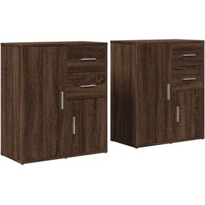 Sideboards 2 pcs Brown Oak 60x31x70 cm Engineered Wood Vidaxl Sideboards 2 pcs Brown Oak 60x31x70 cm Engineered Wood Vidaxl
