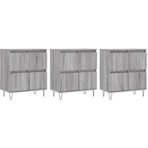 Sideboards 3 pcs Grey Sonoma Engineered Wood Vidaxl Sideboards 3 pcs Grey Sonoma Engineered Wood Vidaxl