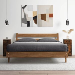 Sideboard Smoked Oak 30x30x70 cm Engineered Wood Vidaxl Sideboard Smoked Oak 30x30x70 cm Engineered Wood Vidaxl