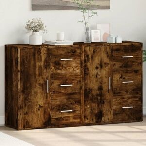 Sideboards 2 pcs Smoked Oak 60x31x70 cm Engineered Wood vidaXL Sideboards 2 pcs Smoked Oak 60x31x70 cm Engineered Wood vidaXL