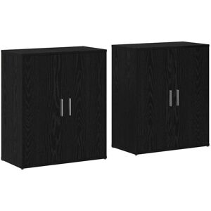 Highboard 2 pcs Black oak 60 x 31 x 70 cm Engineered wood Vidaxl Highboard 2 pcs Black oak 60 x 31 x 70 cm Engineered wood Vidaxl