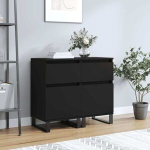 Sideboards 2 pcs Black 40x35x70 cm Engineered Wood Vidaxl Sideboards 2 pcs Black 40x35x70 cm Engineered Wood Vidaxl