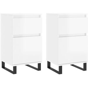 Sideboards 2 pcs High Gloss White 40x35x70 cm Engineered Wood Vidaxl Sideboards 2 pcs High Gloss White 40x35x70 cm Engineered Wood Vidaxl
