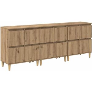 Sideboards 3 pcs Artisan Oak 60 x 35 x 70 cm Engineered Wood vidaXL Sideboards 3 pcs Artisan Oak 60 x 35 x 70 cm Engineered Wood vidaXL