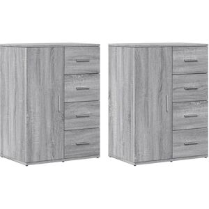 vidaXL Sideboards 2 pcs Grey Sonoma - Sideboards vidaXL Sideboards 2 pcs Grey Sonoma - Sideboards